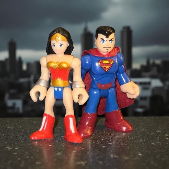 Imaginext DC Super Friends Collection Superman & Wonder Woman Figure Set A6 - Picture 1 of 7